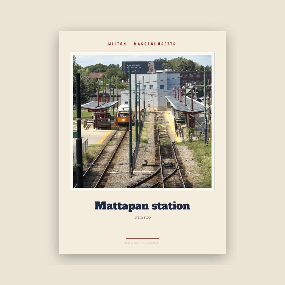 Milton Mattapan station Landmark Print