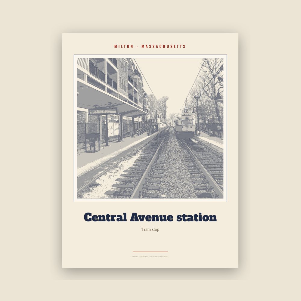 Milton Central Avenue station Landmark Print