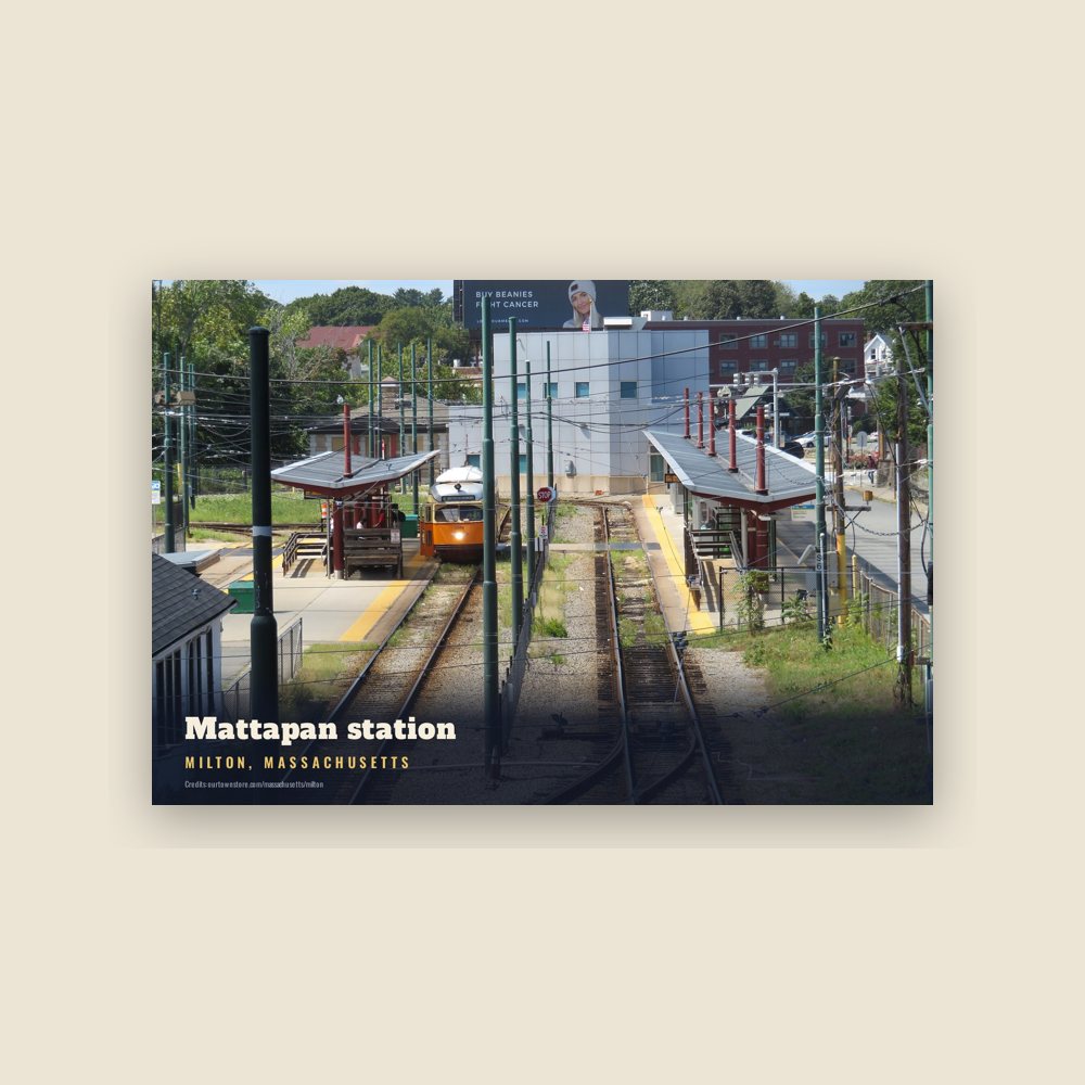 Milton Mattapan station Postcard