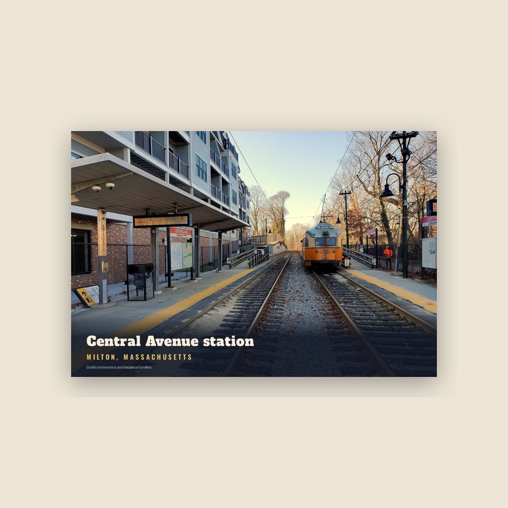 Milton Central Avenue station Postcard