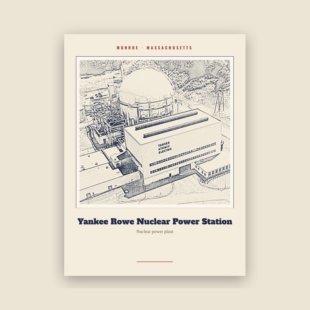 Monroe Yankee Rowe Nuclear Power Station Landmark Print