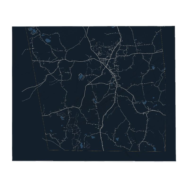 Monson Street Map Throw Blanket