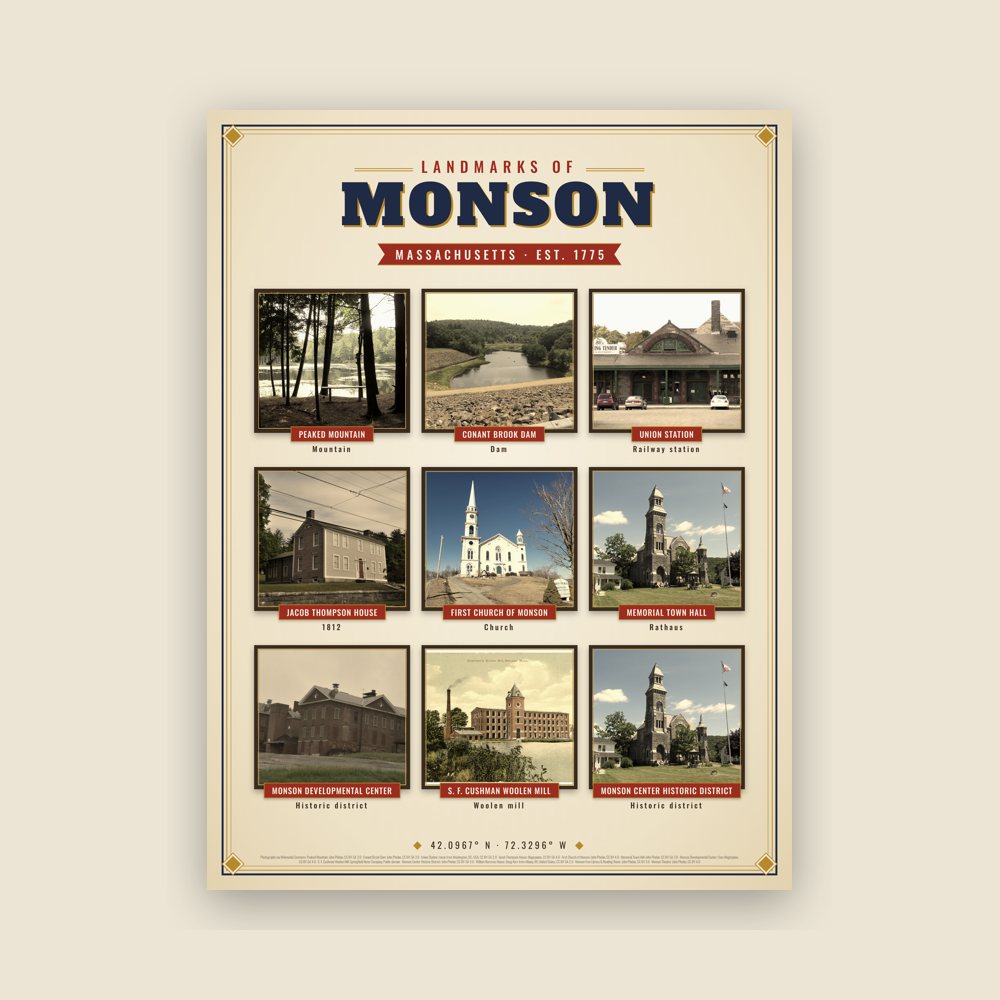 Monson Landmarks Photo Poster