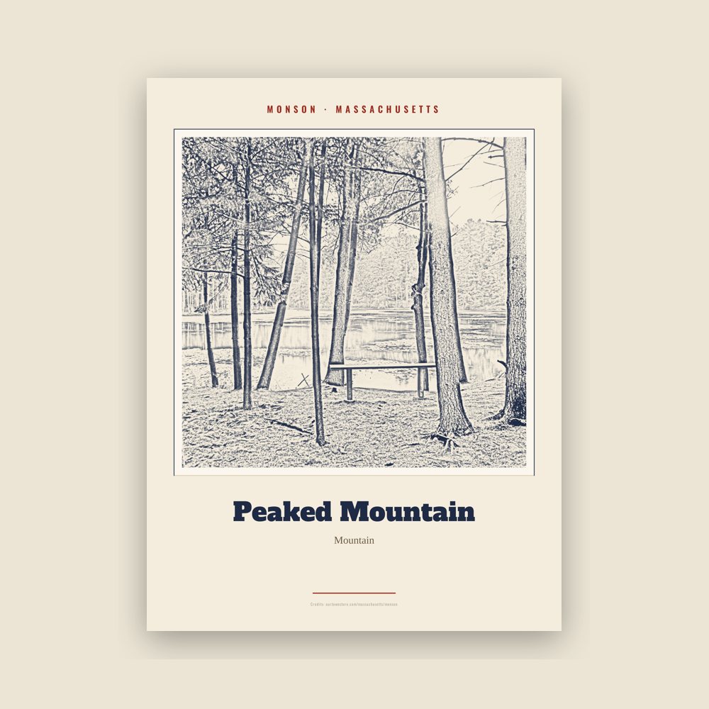 Monson Peaked Mountain Landmark Print