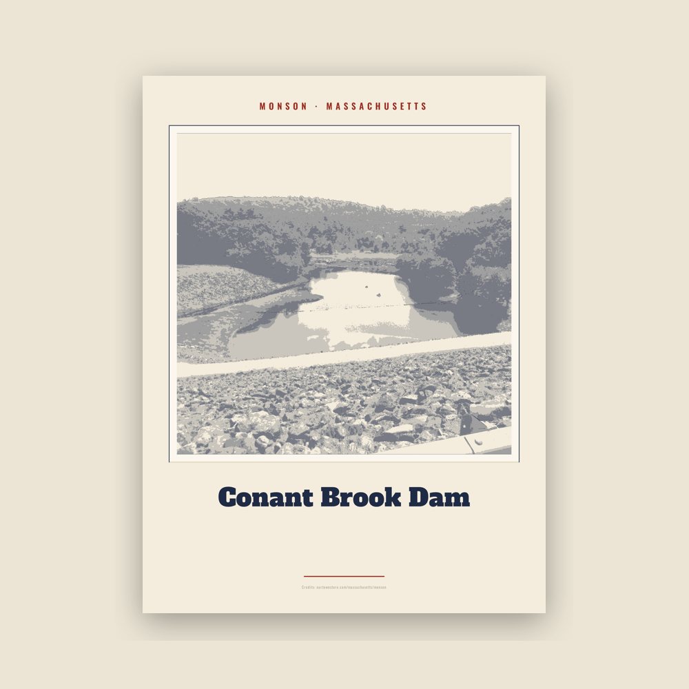 Monson Conant Brook Dam Landmark Print
