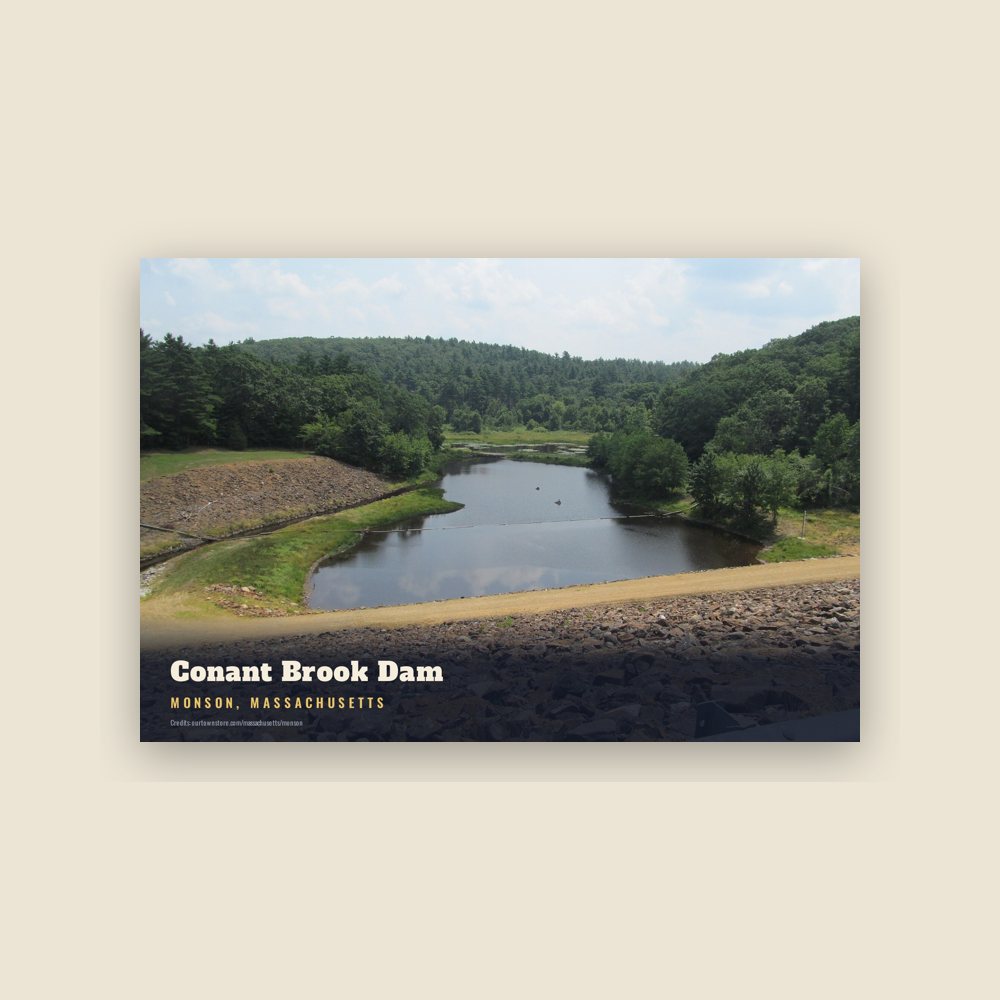Monson Conant Brook Dam Postcard