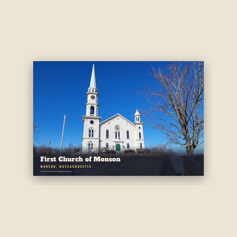 Monson First Church of Monson Postcard