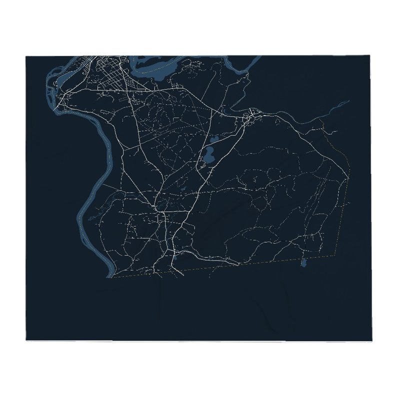 Montague Street Map Throw Blanket