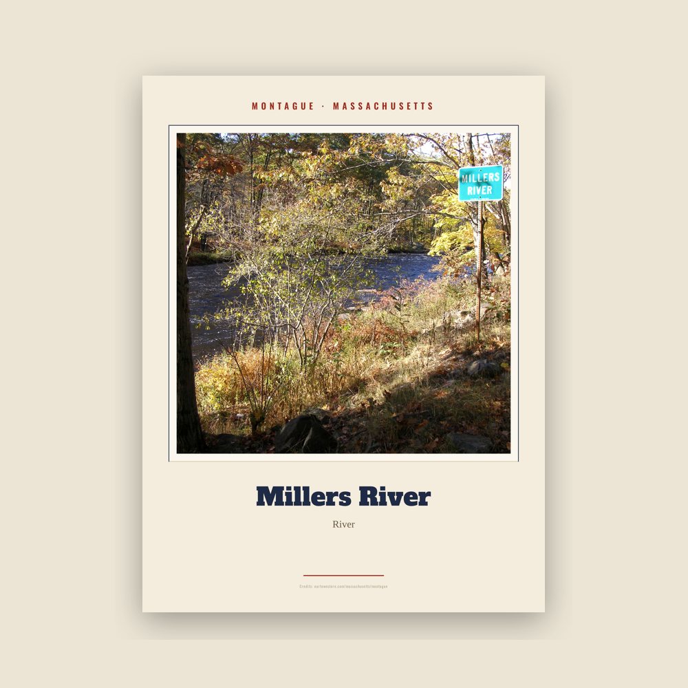 Montague Millers River Landmark Print