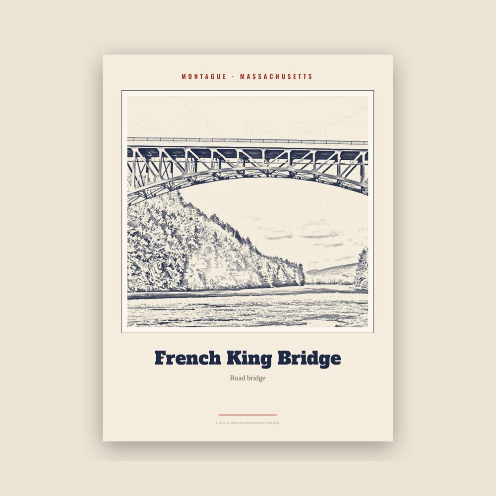 Montague French King Bridge Landmark Print
