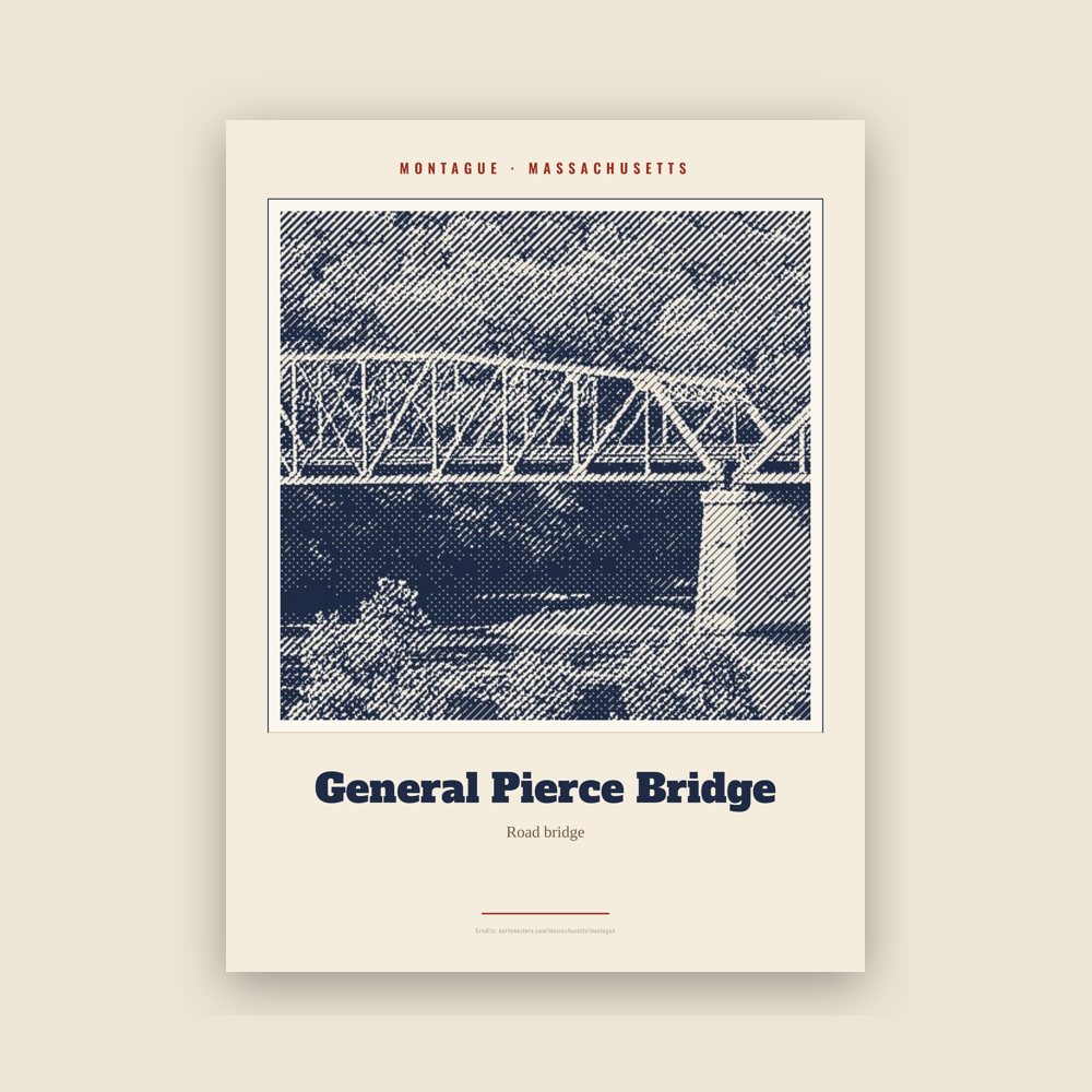 Montague General Pierce Bridge Landmark Print