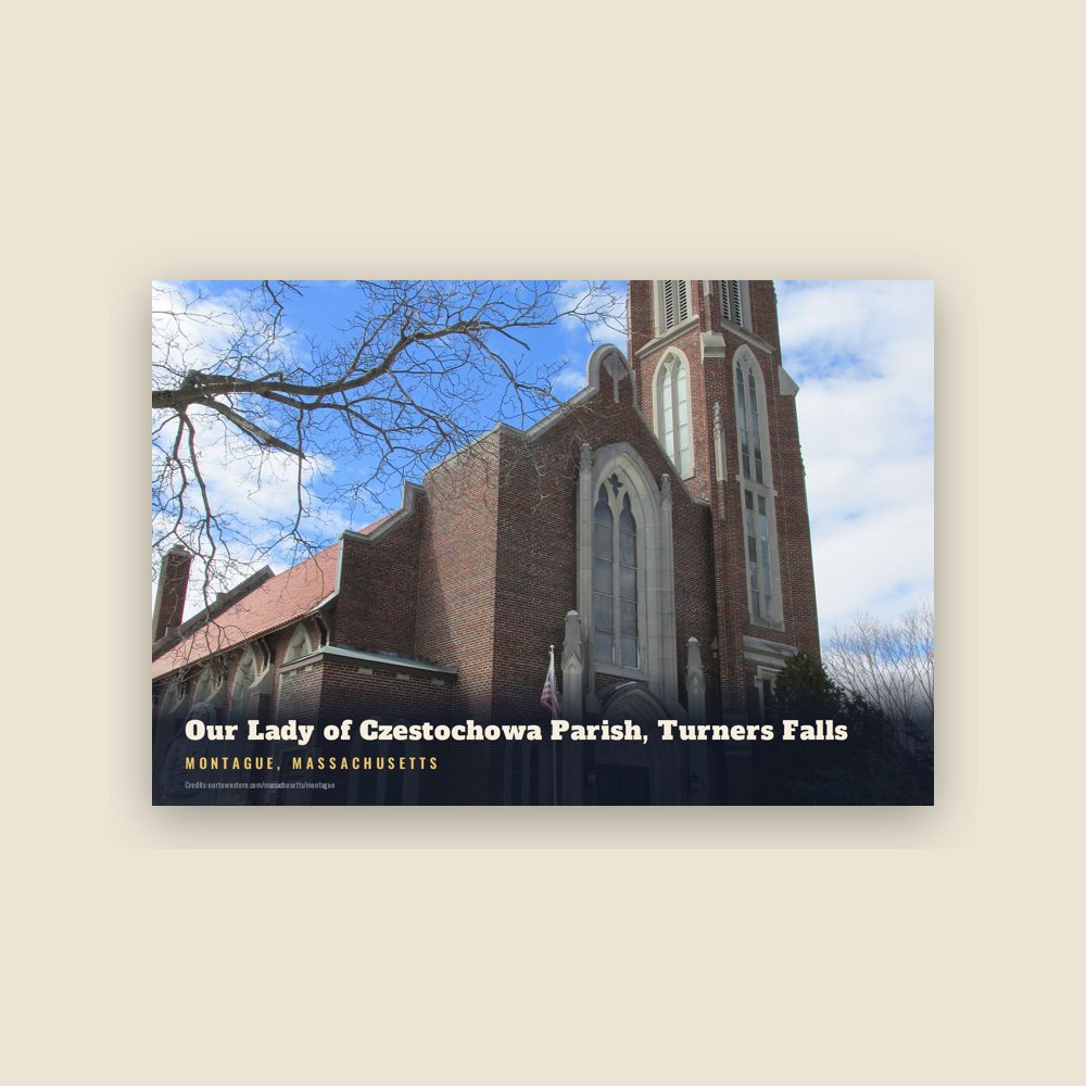 Montague Our Lady of Czestochowa Parish, Turners Falls Postcard