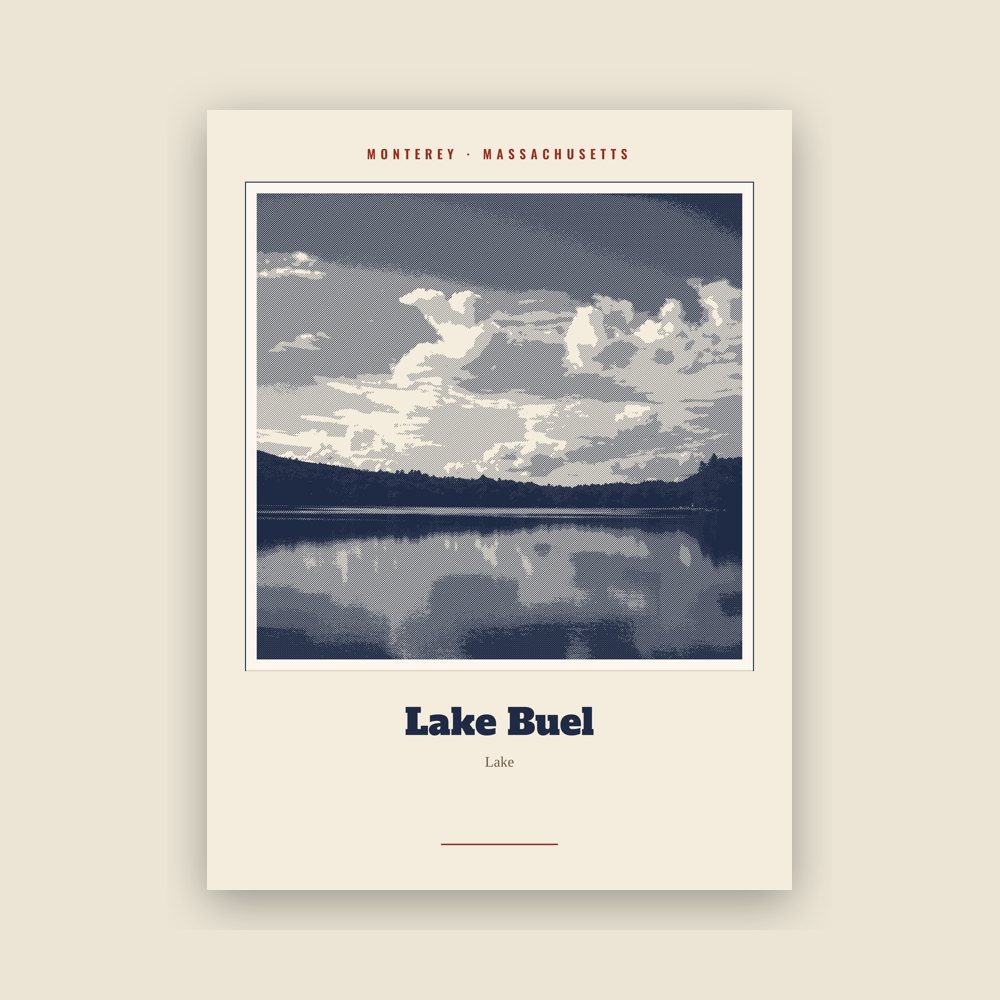 Monterey Lake Buel Landmark Print