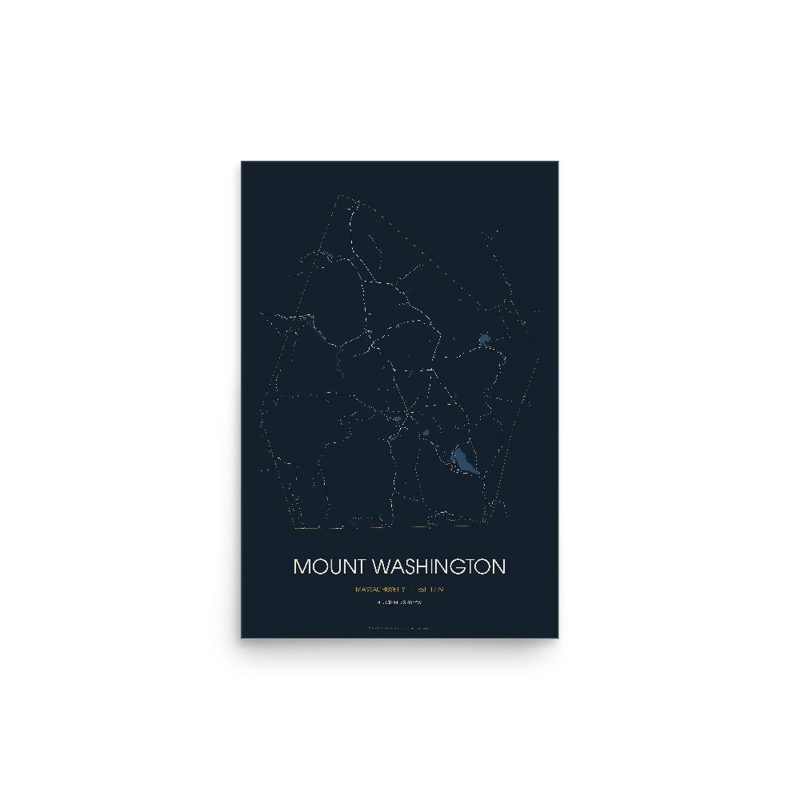 Mount Washington Street Map Poster · Midnight