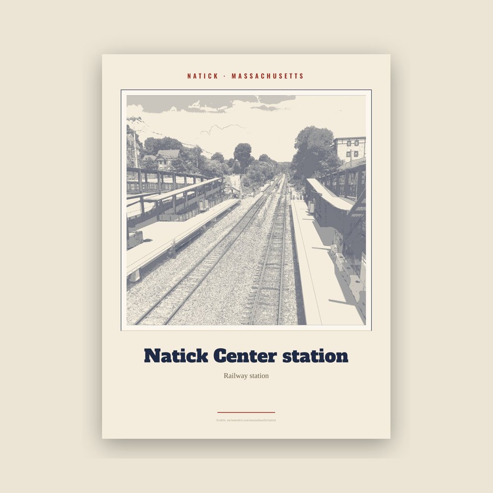 Natick Natick Center station Landmark Print