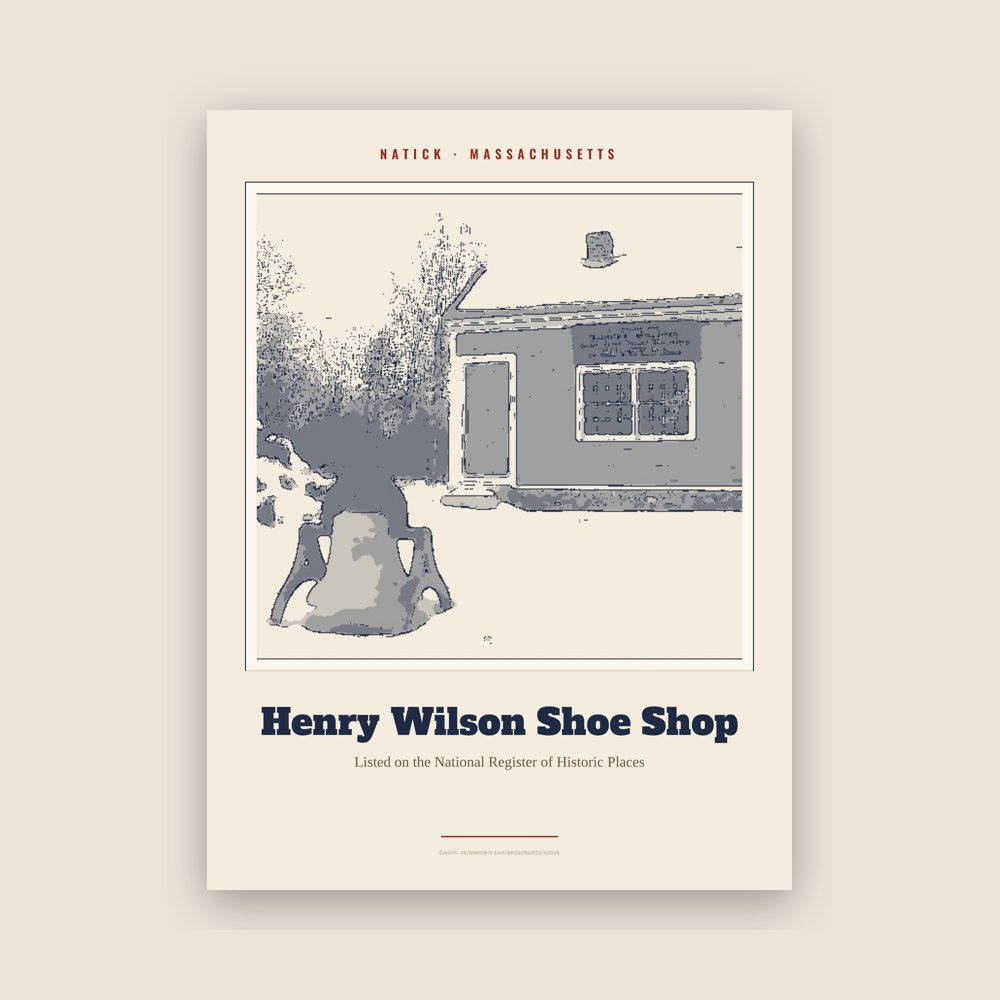 Natick Henry Wilson Shoe Shop Landmark Print