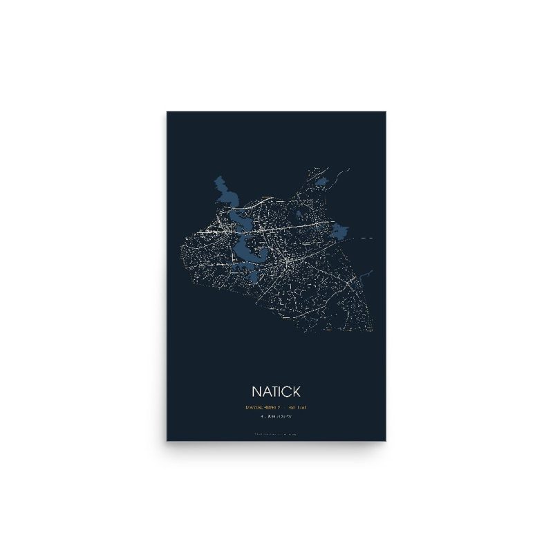 Natick Street Map Poster · Midnight