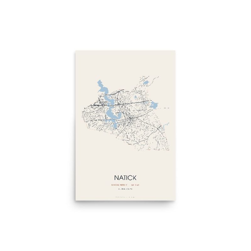 Natick Street Map Poster · Linen