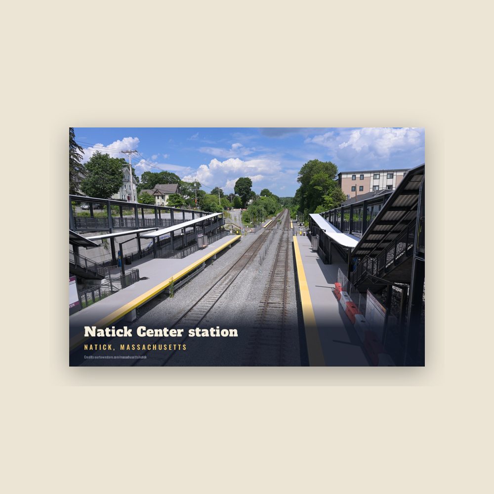 Natick Natick Center station Postcard