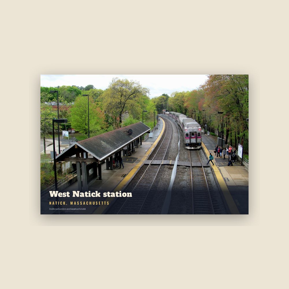 Natick West Natick station Postcard