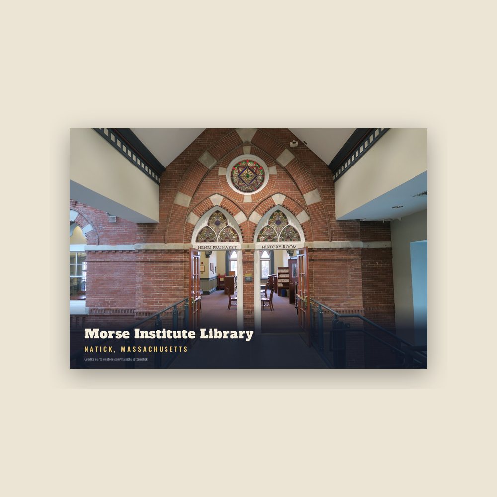 Natick Morse Institute Library Postcard