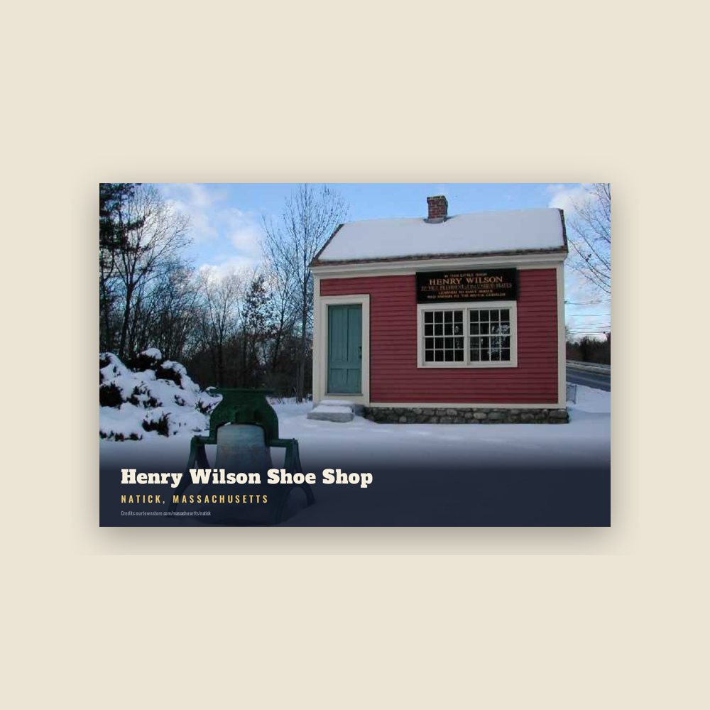Natick Henry Wilson Shoe Shop Postcard