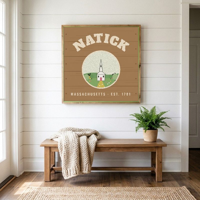 Natick Hometown Wood Sign