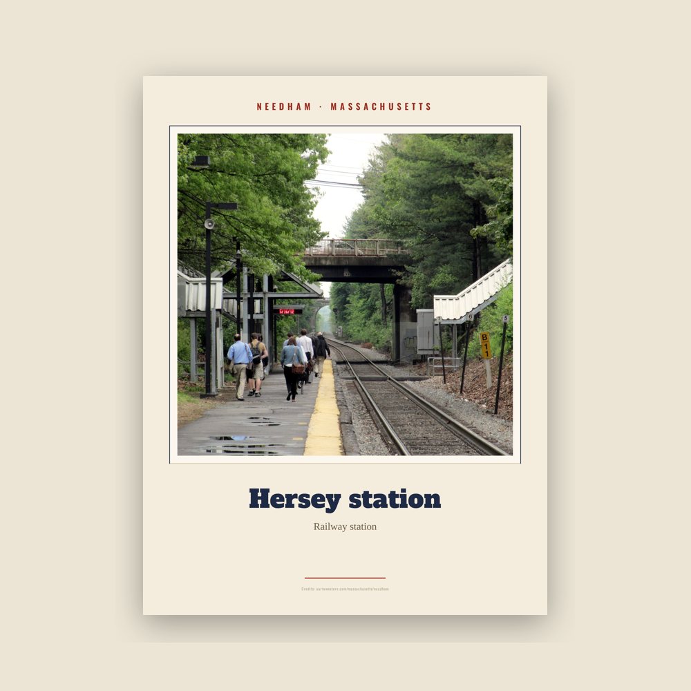 Needham Hersey station Landmark Print