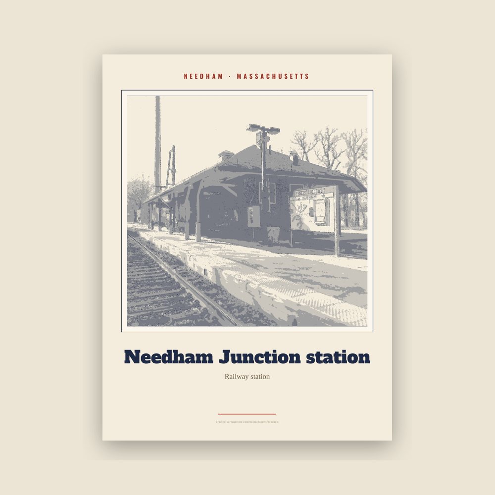 Needham Needham Junction station Landmark Print