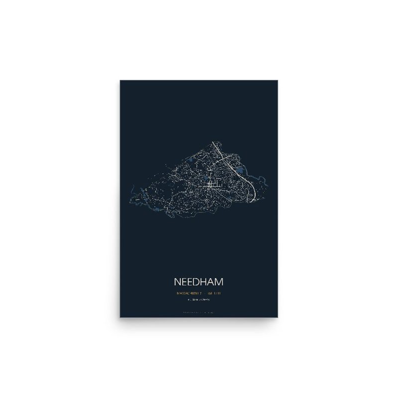Needham Street Map Poster · Midnight