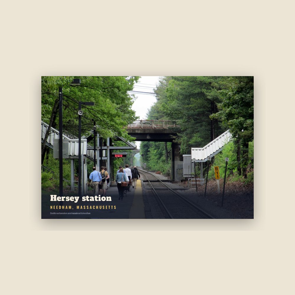 Needham Hersey station Postcard