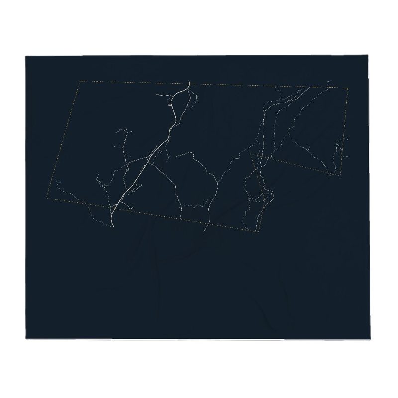 New Ashford Street Map Throw Blanket