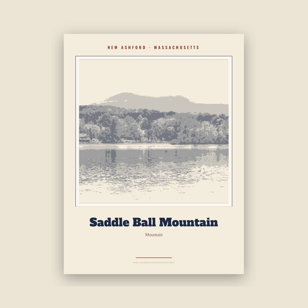 New Ashford Saddle Ball Mountain Landmark Print