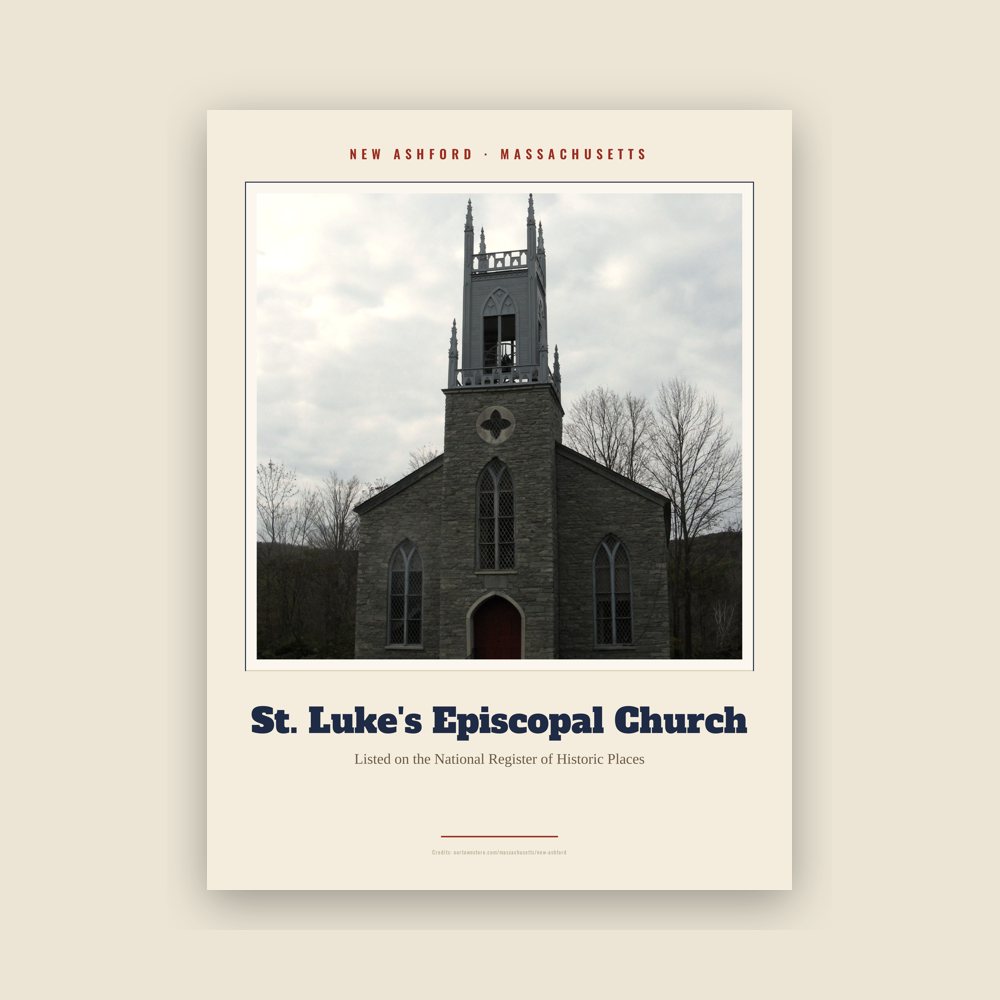 New Ashford St. Luke's Episcopal Church Landmark Print