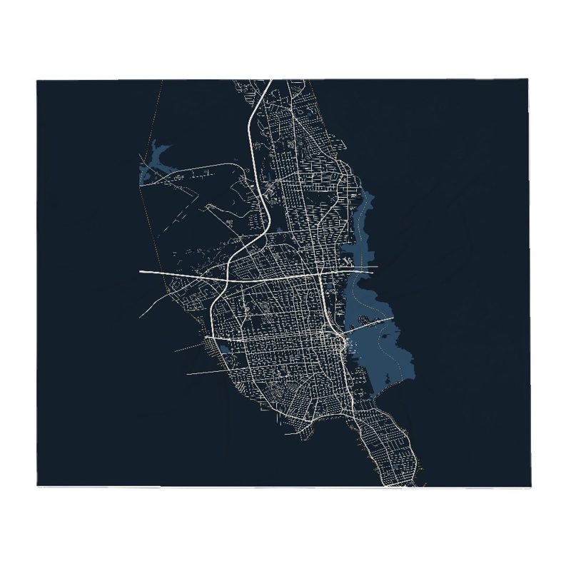 New Bedford Street Map Throw Blanket