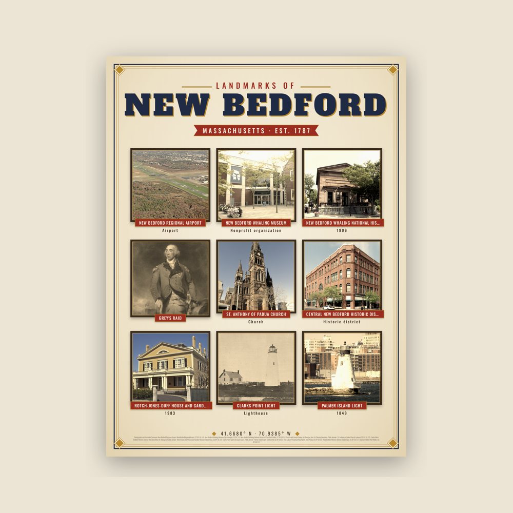 New Bedford Landmarks Photo Poster