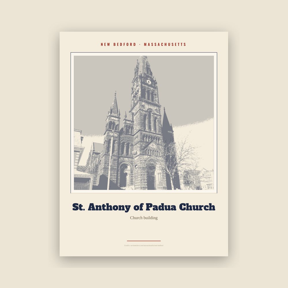 New Bedford St. Anthony of Padua Church Landmark Print