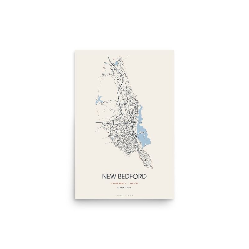 New Bedford Street Map Poster · Linen