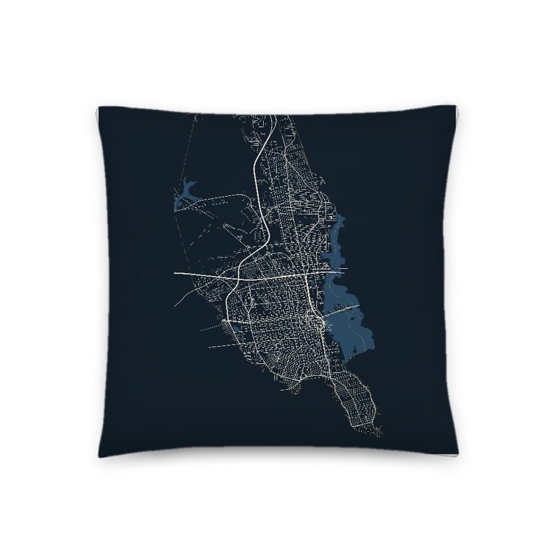 New Bedford Map Throw Pillow