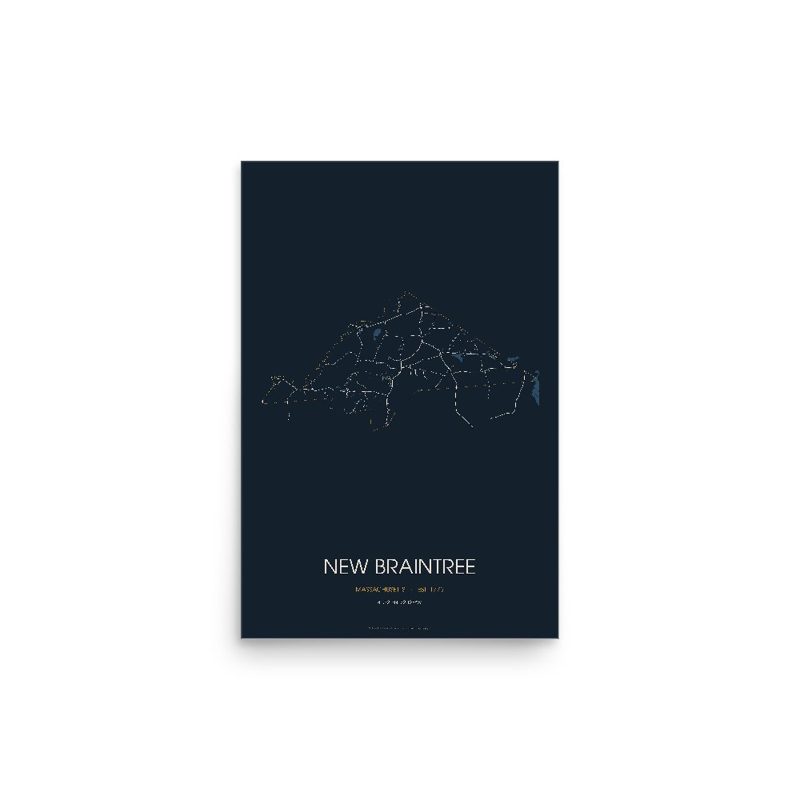 New Braintree Street Map Poster · Midnight