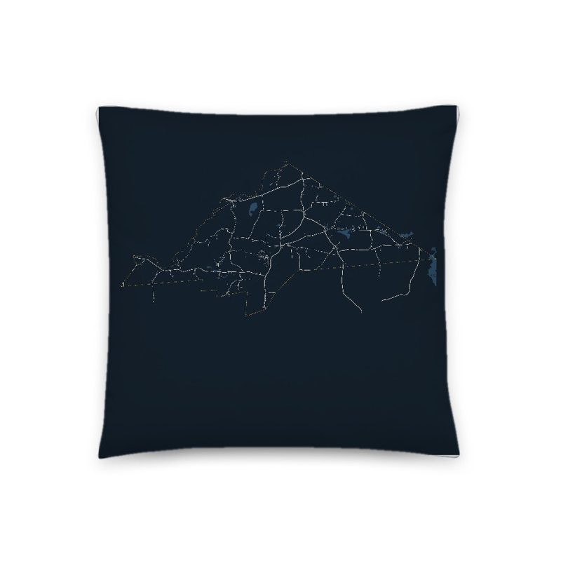 New Braintree Map Throw Pillow