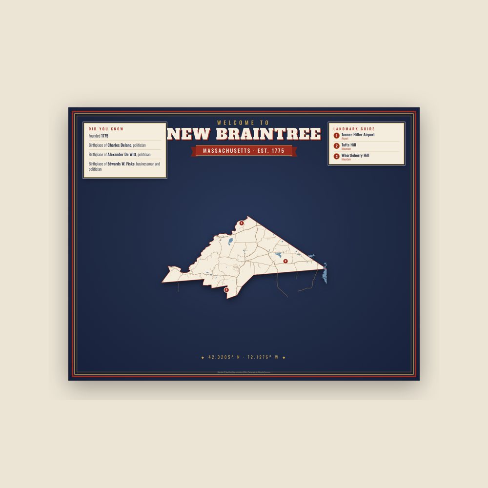 New Braintree Map Placemat