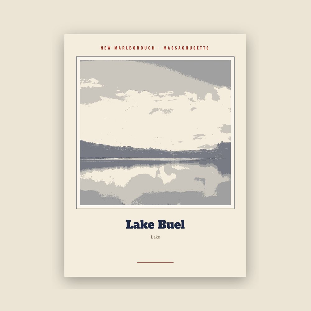 New Marlborough Lake Buel Landmark Print