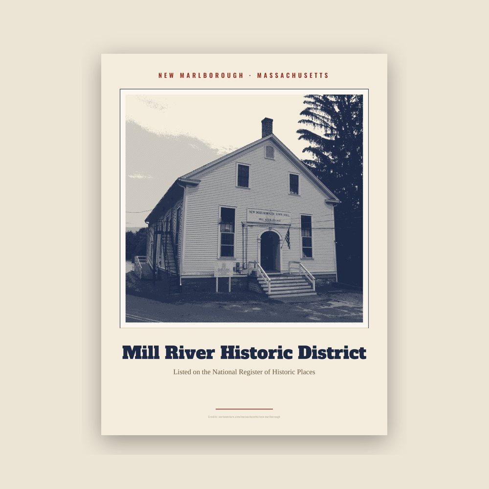 New Marlborough Mill River Historic District Landmark Print