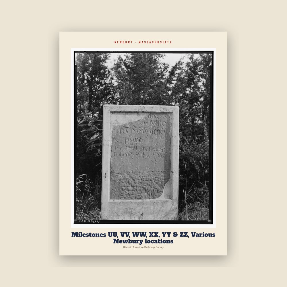 Newbury Milestones UU, VV, WW, XX, YY & ZZ, Various Newbury locations Archive Print