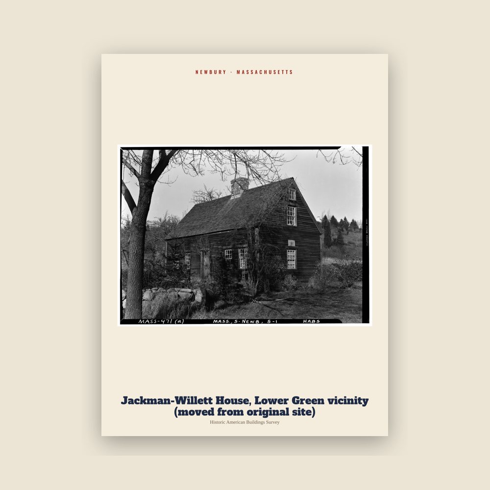 Newbury Jackman-Willett House, Lower Green vicinity (moved from original site) Archive Print