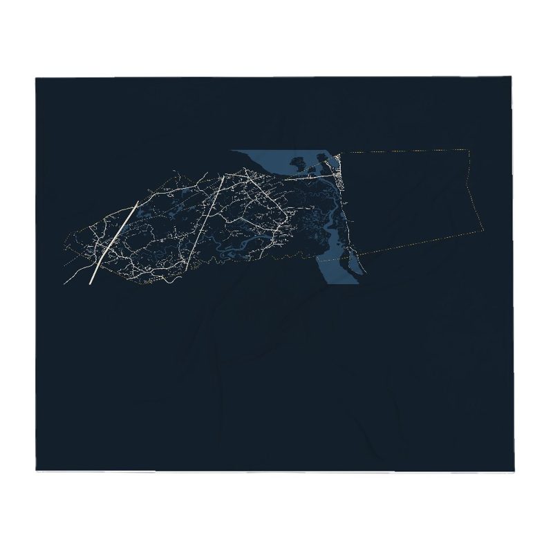 Newbury Street Map Throw Blanket
