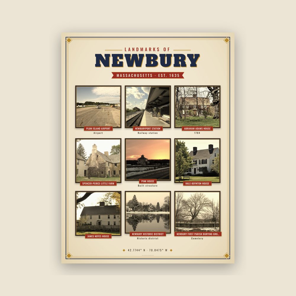 Newbury Landmarks Photo Poster