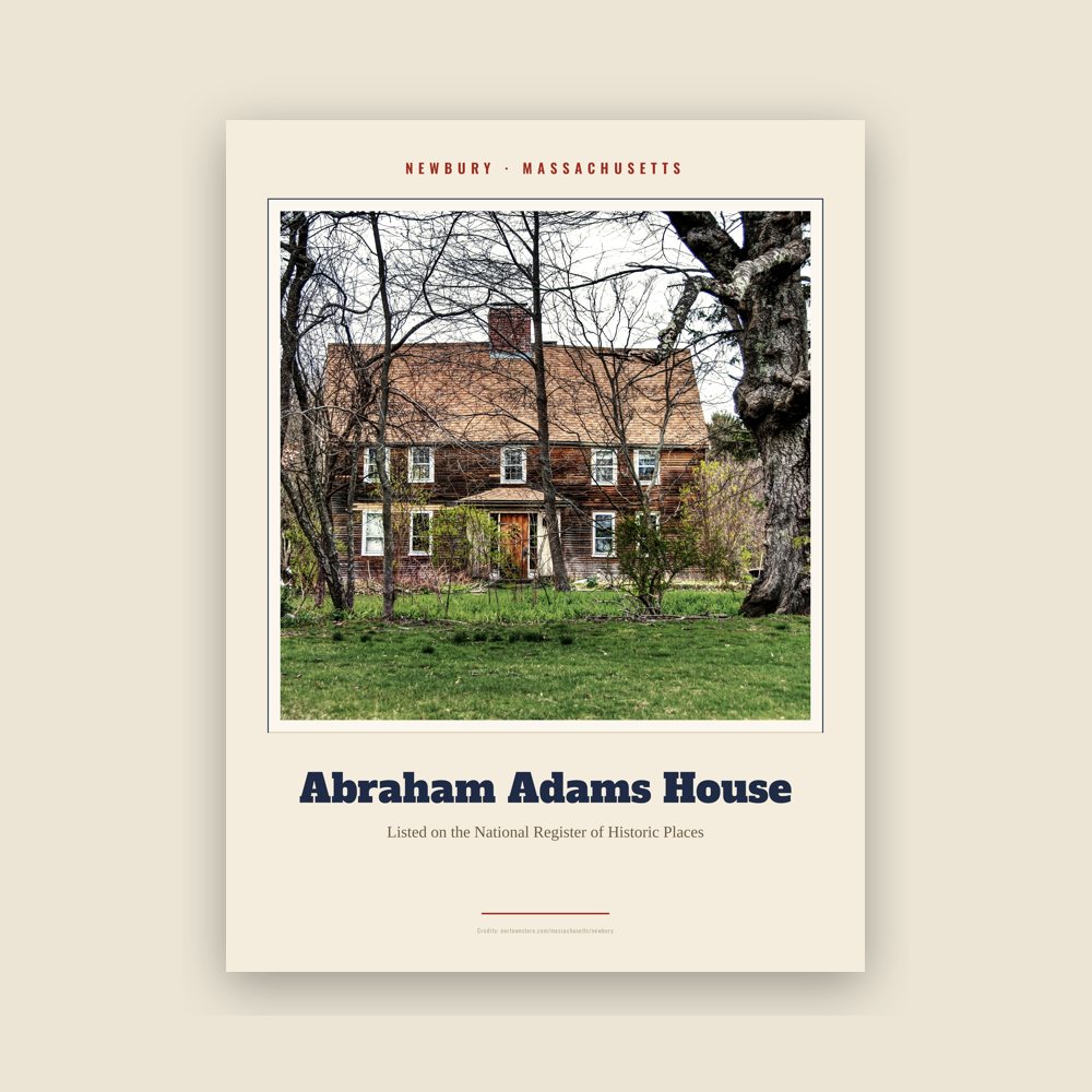 Newbury Abraham Adams House Landmark Print