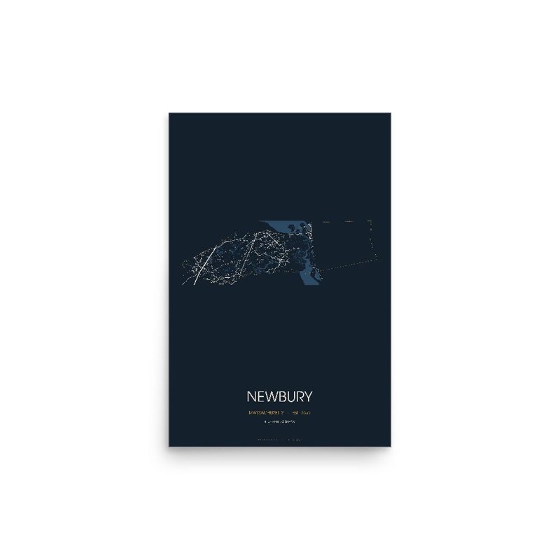 Newbury Street Map Poster · Midnight